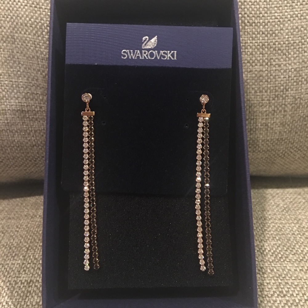 Swarovski earrings- worn once! 💜